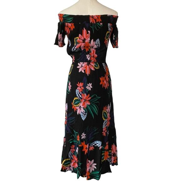 Old Navy Gauzy Midi Dress Off the Shoulder Tropical Resortwear Cover Up Size XS - Picture 2 of 10